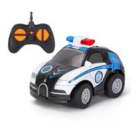 Highttoy Coche de Policía Teledirigido Niños, Juguetes Niños 2 3 4 Años 2.4GHz Coche Teledirigido Pequeño Coches Juguetes Niños Niñas de 2 Años Regalos, Blanco