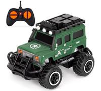 Highttoy Coche Teledirigido Niños 2 3 4 Años, 2.4GHz Pequeño Coche Militar Radiocontrol Coches Juguetes Niños Niñas de 2 Años Regalos, Verde Marino