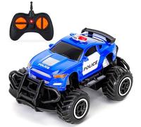 Highttoy Coche Teledirigido Niños 2 3 4 Años, Coche de Policía Teledirigido 2.4GHz, Pequeño Coches Juguetes Niños de 2 Años Regalos, Azul Claro