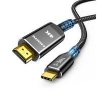 Highwings Cable USB C a HDMI 4K 3M, USB C HDMI cable UHD Thunderbolt 3 compatible con iPhone 15 Pro/Plus/Max, MacBook Pro/Air, iPad Pro/Air, Surface Book 2, Dell XPS, Galaxy S10/S9, etc. (Negro)