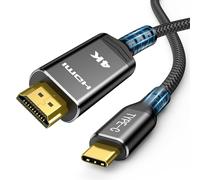 Highwings Cable USB C a HDMI de 3 metros, negro, 4K a 60 Hz, UHDThunderbolt 3 a HDMI [antiinterferencia] compatible con iPhone 16/15 Pro, MacBook Pro/Air, Surface, XPS, Galaxy S10/S9, etc