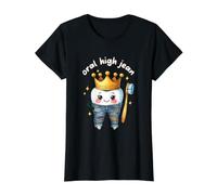 Higiene Dental Oral del Dentista del higienista Dental de Jean High Jean Camiseta gráfica económica, Mujer, Negro, XL