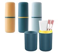 Higiene Taza de Lavado de Viaje: Nizirioo 2 en 1 Vaso de Cepillo de Dientes Viaje Soporte para Cepillo Pasta de Dientes para Viajes Tazas de Gárgaras para Senderismo Camping Exteriores