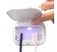 Higienizador eléctrico para cepillos de dientes | Contenedor de baño automático con luz UV, soporte para cepillos de dientes de pared, para higiene diaria en casa, baño, dormitorio y viaje