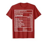 Higo Información Nutricional Divertido Diseño de Gráfico de Fruta Minimal Camiseta