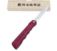HIGO NO KAMI Navaja Japonesa Warikomi de Bolsillo Plegable Hoja VG-10 Laminado de Madera Hecha a Mano en Japón por Nagao Kanekoma (Rojo)