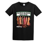 HIGOL Foreigner Cold As Ice T-Shirt Mens Black Unisex Tees Shirt M