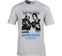 HIGOL Free P&P Boxing Marvin Hagler Vs Roberto Duran Sports Mens Grey T-Shirt XL