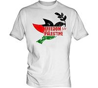 HIGOL Free Palestine T-Shirt Mens White Unisex Tees Shirt 3XL