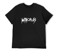 HIGOL Fritz Long Metropolis Movie T-Shirt Mens Black Unisex Tees Shirt S