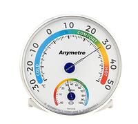 Higrómetro analógico Interior y exterior, redondo Termohigrómetro de doméstico 2 en 1, No requiere pilas, con soporte y agujero trasero, para Jardín Ambiente Temperatura Humedad