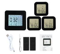 Higrómetro digital 13 en 1 Termómetro para interiores y exteriores con 5 sensores remotos Monitor inalámbrico de temperatura y humedad Reloj meteorológico con alcance de 60 m (3 sensores.)