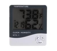 Higrómetro digital Munefe, medidor de humedad de temperatura, función de reloj de alarma de pantalla grande Higrómetro digital para dormitorio en casa