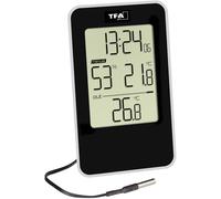 Higrómetro Digital Negro Con Sensor Con Cable 7,2x1,6(4,9)x12,1 Cm Hora