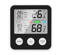 Higrómetro digital para interiores con tecnología de detección precisa e indicación en pantalla para límites de batería baja y medición (TS-9909-B)