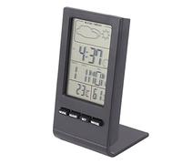 Higrómetro Digital, Termómetro Ambiental, Monitor de Humedad Interior con Calendario, Fase Lunar y Pantalla Retroiluminada para Oficina en Casa (BLACK)