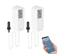 Higrometro Digital, Termometro Wifi App Alerta, Termometro Digital Casa Exportación de Datos Gratis Monitor de Termometro Nevera, Pecera, Acuarios, Termometro Bañera Bebe, 2 con Pantalla