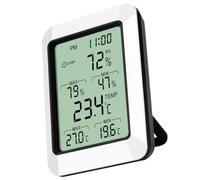 Higrómetro Electrónico Portátil de Plástico para Dormitorio y Bolso | Monitor de Humedad Ambiental, Soporte y Montaje en Pared, sin Batería Incluida