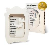 Higrómetro Fraile del Tiempo - Higrómetro de Cabello Monje del Tiempo, indicador tradicional del clima y la humedad - Fabricado en España (Español Blanco)