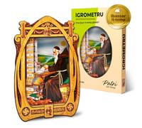 Higrómetro Fraile del Tiempo - Higrómetro de Cabello Monje del Tiempo, indicador tradicional del clima y la humedad - Fabricado en España (Clasico - Maltés)