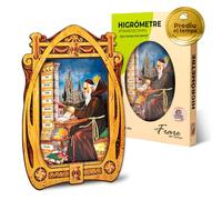 Higrómetro Fraile del Tiempo - Higrómetro de Cabello Monje del Tiempo, indicador tradicional del clima y la humedad - Fabricado en España (Sagrada Familia Catalán)