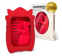 Higrómetro Fraile del Tiempo - Higrómetro de Cabello Monje del Tiempo, indicador tradicional del clima y la humedad - Fabricado en España (Español Rojo)