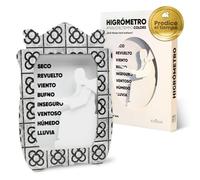 Higrómetro Fraile del Tiempo - Higrómetro de Cabello Monje del Tiempo, indicador tradicional del clima y la humedad - Fabricado en España (Panots Español Blanco)