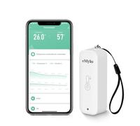 Higrometro Interior, Termometro Digital Casa, Termometro Wifi con Alarma Inteligente, IP65 Waterpoorf Almacenamiento de Datos y Calibración, para Hogar, Bodega, Blanco 1 Pieza