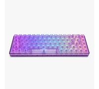Higround Crystal Amethyst Basecamp 65% Teclado mecánico, interruptores de llama blanca para precisión, RGB programable, translúcido, escritura suave, intercambio en caliente, amortiguación de silicona