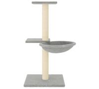 Higsose Árbol rascador de actividad interior con columnas rascadoras de sisal, gris claro, 46 x 44 x 72 cm, para gatos, con plataformas, área de actividad para mascotas, rascar, escalar, rascar todo