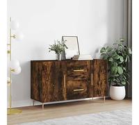 Higsose Armario de almacenamiento aparador de diseño que ahorra espacio, armario buffet para salón, dormitorio o pasillo, roble ahumado, 100 x 36 x 60 cm
