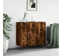 Higsose Armario de almacenamiento de cocina, aparador para salón, dormitorio o pasillo, diseño que ahorra espacio, roble ahumado, 90 x 34 x 80 cm