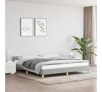 Higsose Estructura de cama con cabecero, cama familiar, muebles de dormitorio, decoración interior, aspecto sencillo y limpio, gris claro, 207 x 186 x 50 cm