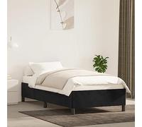 Higsose Estructura de cama de terciopelo familiar, marco de cama con plataforma, muebles de dormitorio, decoración interior, aspecto sencillo y limpio, color negro, 193 x 93 x 35 cm