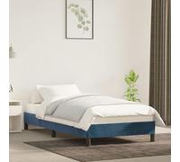 Higsose Estructura de cama de terciopelo familiar, marco de cama con plataforma, muebles de dormitorio, decoración interior, aspecto sencillo y limpio, color azul oscuro, 193 x 93 x 25 cm