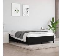 Higsose Estructura de cama familiar, marco de cama con plataforma, muebles de dormitorio, decoración interior, aspecto sencillo y limpio, color negro, 193 x 143 x 35 cm