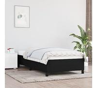 Higsose Estructura de cama familiar, marco de cama con plataforma, muebles de dormitorio, decoración interior, aspecto sencillo y limpio, color negro, 203 x 103 x 35 cm
