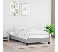 Higsose Estructura de cama familiar, muebles de dormitorio, decoración de interiores, marco de cama de plataforma, aspecto sencillo y limpio, gris claro, 203 x 83 x 25 cm