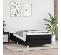 Higsose Estructura de cama familiar, muebles de dormitorio, marco de cama con plataforma, decoración interior, aspecto sencillo y limpio, color negro, 203 x 80 x 25 cm