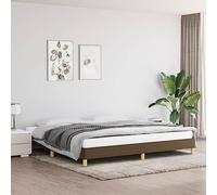 Higsose Estructura de cama familiar, muebles de dormitorio, marco de cama con plataforma, decoración interior, aspecto sencillo y limpio, marrón oscuro, 203 x 203 x 25 cm