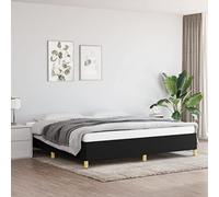 Higsose Estructura de cama para decoración de interiores, marco de cama familiar, muebles de dormitorio, aspecto sencillo y limpio, color negro, 203 x 203 x 35 cm