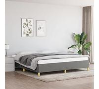 Higsose Estructura de cama para decoración de interiores, marco de cama familiar, muebles de dormitorio, aspecto sencillo y limpio, gris oscuro, 203 x 203 x 35 cm