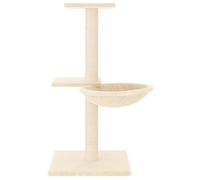 Higsose Rascador de actividad para interiores con columnas rascadoras de sisal, color crema, 46 x 44 x 72 cm, para gatos, con plataformas, área de actividad para mascotas, rascar, escalar, rascar todo