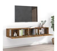 Higsose Set De Muebles De TV 100x30x30cm Roble Ahumado,Madera Contrachapada,Estanteria con Cajones Madera para TV De Estilo Vintage Mueble Salon Moderno Aparador Cocina Muebles De Pared