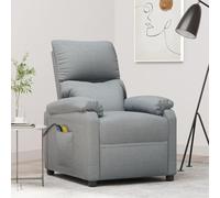 Higsose Silla De Masaje 71x92x96,5cm Gris Claro,Tela,Sillón Relax Masaje Levanta Personas,Sillones para El Salón,Masajeador Espalda,Función De Reclinado Manual,Masaje De Vibración De 6 Puntos