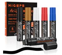 5 Rotuladores Acrilicos Ancho, 15mm 3-in-1 Jumbo Rotuladores Permanentes de Colores, Rotuladores Graffiti Pintura Acrilica Punta para Ceramica Piedras Metal Madera Vidrio, Artista Callejero