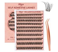Higu clace Ciglia autoadesive, set di 120 ciglia preincollate, mix 10-16 mm, pinzas per ciglia, senza colla e rimozione, per fai da te (volumen 10-16 mm)