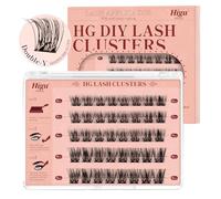 Higu clace Ciglia autoadesive, set di 40 ciglia preincollate, mix 8 - 16 mm, pinzette per ciglia, senza colla e rimozione, per ciglia finte fai da te (8 - 16 mm)