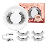 Higu clace Ciglia Finte Magnetiche Naturali, Ciglia Finte Magnetiche con applicatore, non c'è bisogno di colla magnetica per Ciglia facile da indossare e rimuovere (LASH-A2)