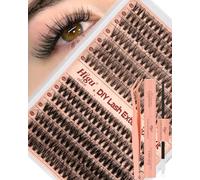 Higu clace Extensiones de pestañas, 280 unidades, extensiones de pestañas 30D + 40D, juego de capas 7, sujetadores con aplicador y pegatinas para pestañas y sello (30D + 40D kit)